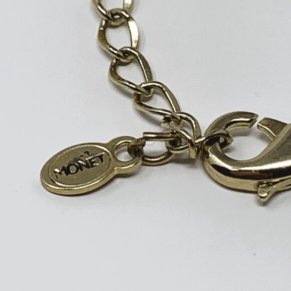 Monet Gold-Tone Necklace 17" Turquoise Stone Pendant - Picture 4 of 6